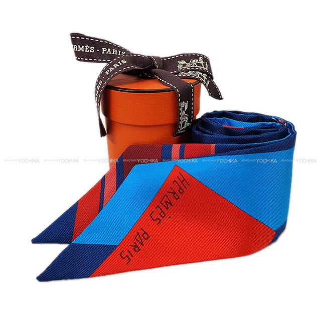 HERMES エルメス ツイリー スカーフ "Sea, Surf and Fun" マリンXローズXルージュ シルク100% 新品