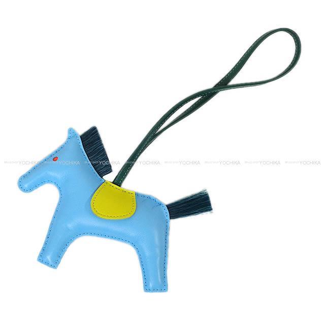 HERMES エルメス バッグチャーム "ロデオ/RODEO" MM セレステ×ライム×マラカイト 新品
