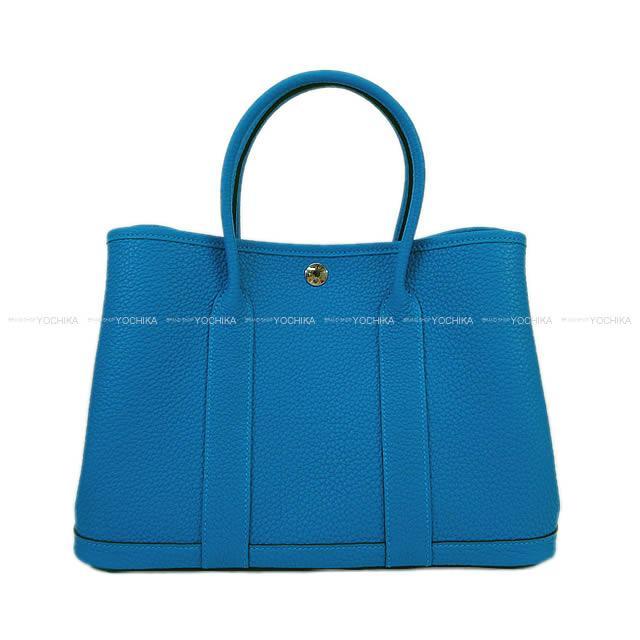 [極美品]Hermès レザー　ガーデンパーティtpm　ブルーインディゴ 極美品]Hermès レザー ガーデンパーティtpm ブルーインディゴ エルメス