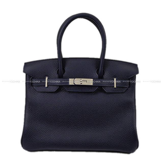 HERMES エルメス ハンドバッグ バーキン30 ヴェルソ ブルーニュイXローズパープル トリヨン シルバー金具 新品