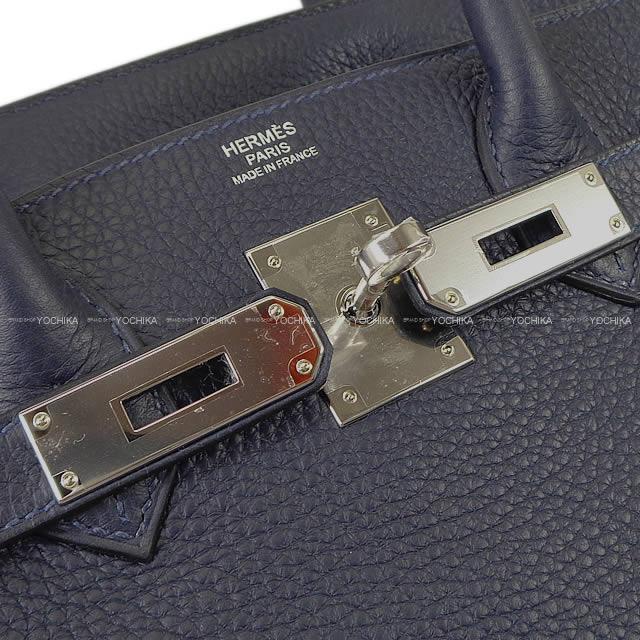 HERMES エルメス ハンドバッグ バーキン30 ヴェルソ ブルーニュイXローズパープル トリヨン シルバー金具 新品