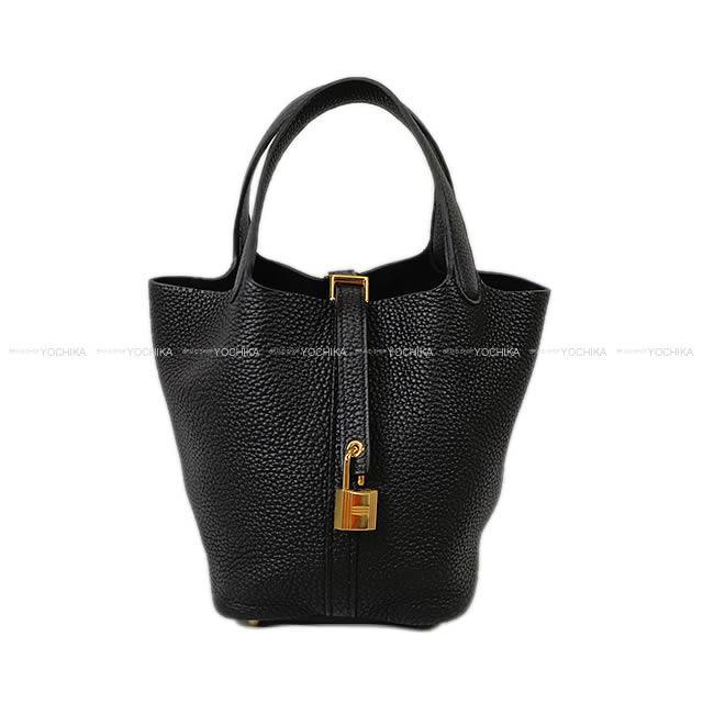 HERMES エルメス ハンドバッグ ピコタンロック 18 PM 黒(ブラック) トリヨン ゴールド金具 新品