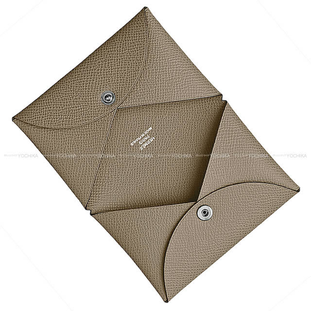 HERMES エルメス カードケース Calvi(カルヴィ) グリアスファルト  