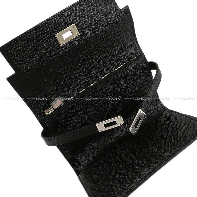 HERMES 黒 三つ折り財布 保存袋付き