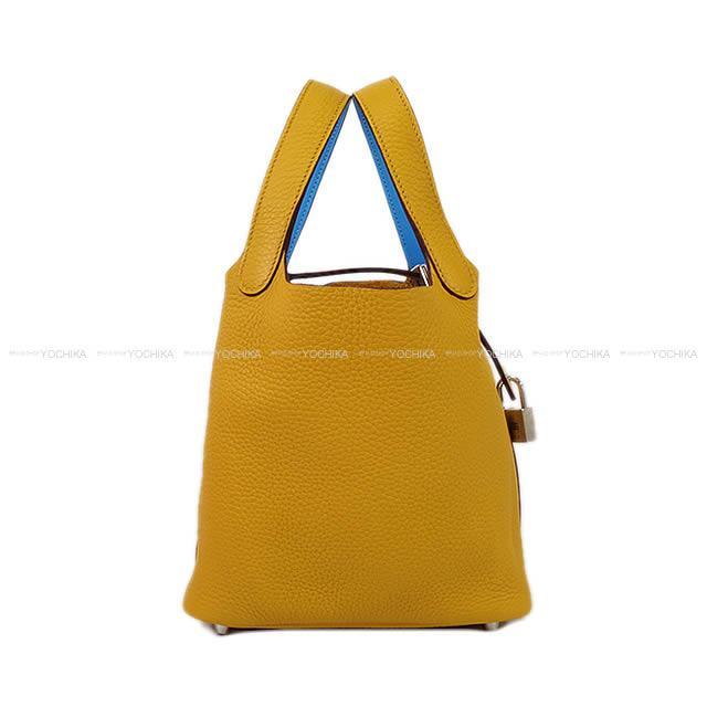 HERMES エルメス ハンドバッグ ピコタンロック 18 PM エクラ アンブルXセレステ トリヨンXスイフト 新品