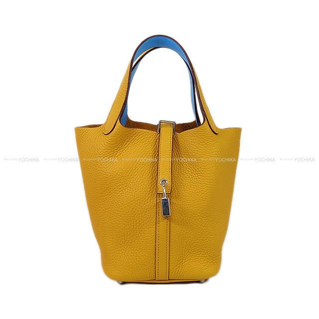 HERMES エルメス ハンドバッグ ピコタンロック 18 PM エクラ アンブルXセレステ トリヨンXスイフト 新品