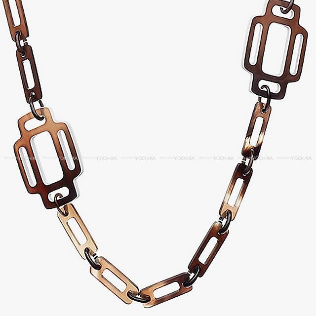 2018年春夏 新作 HERMES エルメス ロングネックレス "リズム" 白(ホワイト) バッファローホーン 新品