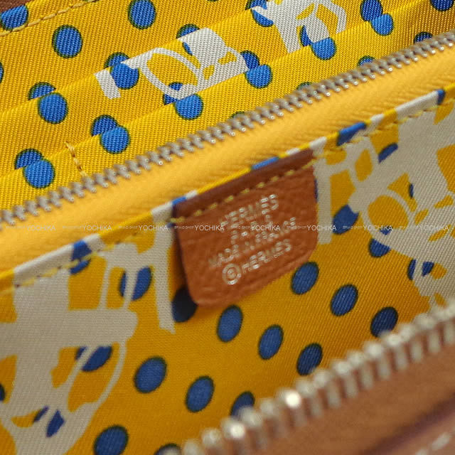 ERMES エルメス アザップ シルクイン 財布 "Brides de Gala Fantome a pois" ゴールド