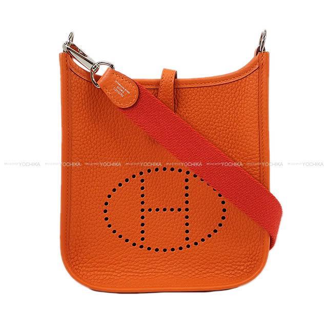 Hermes エルメス ショルダーバッグ ミニ エブリン エヴリン 16 Tpm アマゾン オレンジxルージュピヴォワンヌ トリヨン シルバー金具 新品未使用