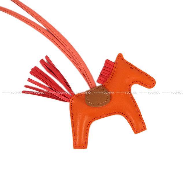 HERMES エルメス バッグチャーム "ロデオ/RODEO" PM オレンジXブーゲンビリアXゴールドXフラミンゴ 新品