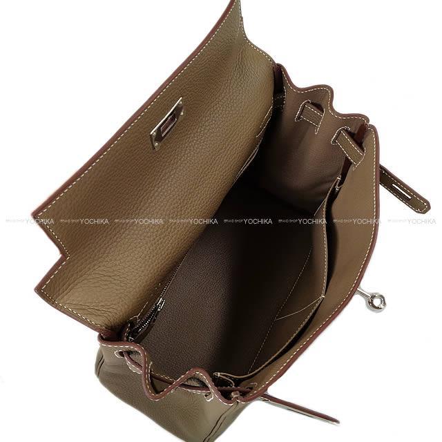 HERMES エルメス ハンドバッグ ケリー28 内縫い エトープ トリヨン シルバー金具 新品