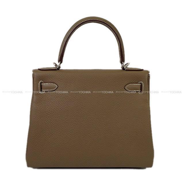 HERMES エルメス ハンドバッグ ケリー28 内縫い エトープ トリヨン シルバー金具 新品