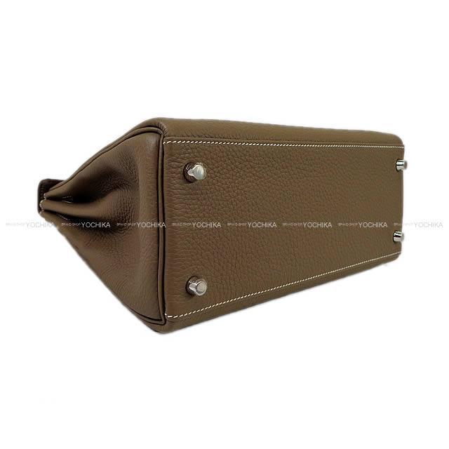 HERMES エルメス ハンドバッグ ケリー28 内縫い エトープ トリヨン シルバー金具 新品