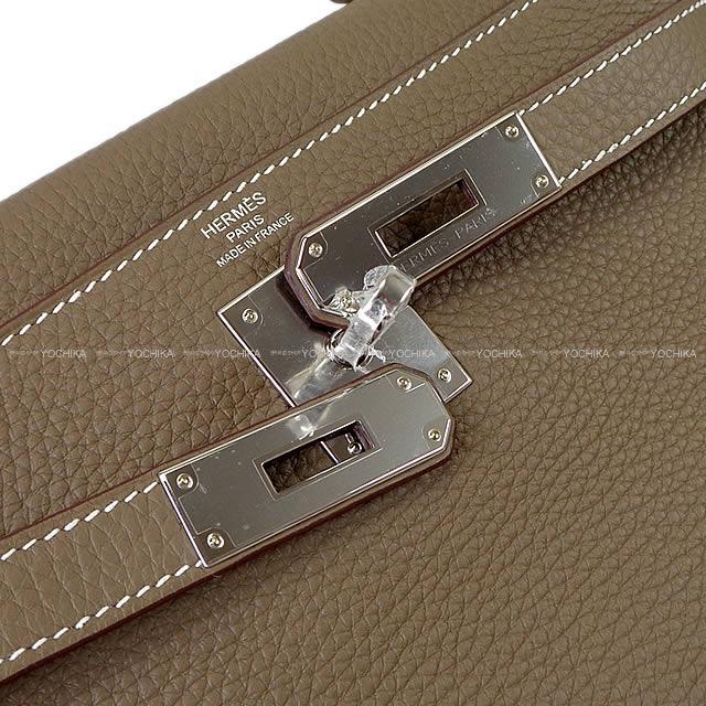 HERMES エルメス ハンドバッグ ケリー28 内縫い エトープ トリヨン シルバー金具 新品