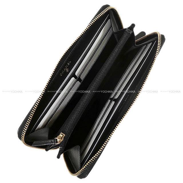 CHANEL シャネル ココマーク ラウンドファスナー長財布 黒 ゴートスキン ゴールド金具 A50071 新品