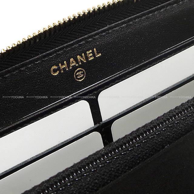 CHANEL シャネル ココマーク ラウンドファスナー長財布 黒 ゴートスキン ゴールド金具 A50071 新品