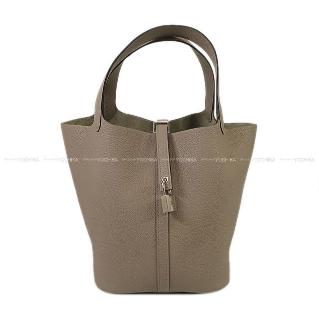 HERMES エルメス ハンドバッグ ピコタンロック 22 MM グリアスファルト トリヨンモーリス シルバー金具 新品