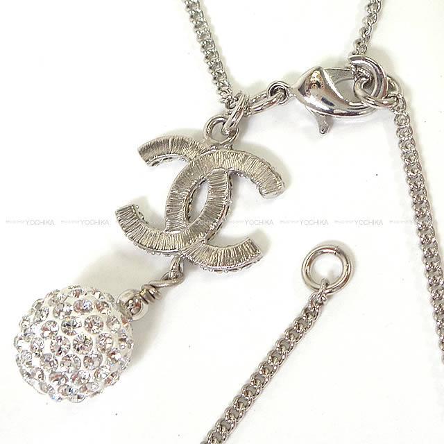 CHANEL シャネル ココマーク ラインストーン ボールネックレス CHANEL シャネル ココマーク サッカーボールモチーフ ネックレス