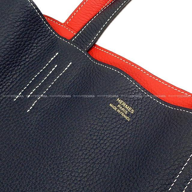 Hermes エルメス リバーシブル トートバッグ ドゥブル サンス ドゥブルセンス 36 ルージュカザックxブルーインディゴ トリヨンクレマンス 新品