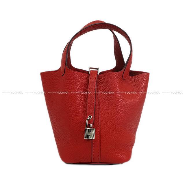 HERMES エルメス ハンドバッグ ピコタンロック 18 PM ルージュカザック トリヨン シルバー金具 新品未使用