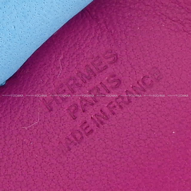 HERMES エルメス バッグチャーム "ロデオ/RODEO" MM ローズパープルXコーネリアンXセレステ