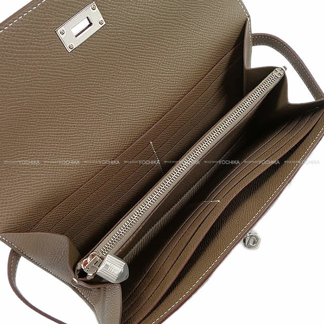 HERMES エルメス ケリーウォレット ロング 財布 エトープ(エトゥープ