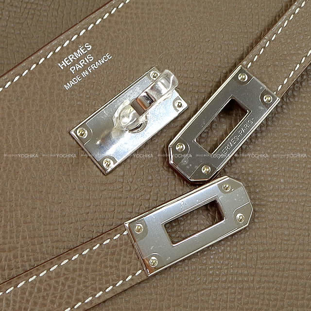 HERMES エルメス ケリーウォレット 長財布 トープ×シルバー金具 エプソン エルメス HERMES ケリーウォレット ロング A刻 エトゥープ SV金具