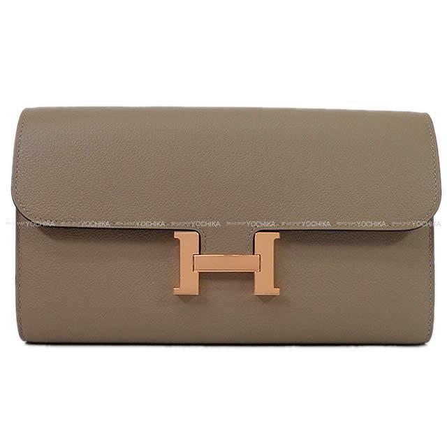 HERMES エルメス 長財布 コンスタンスロング グリスアスファルト エバーカラー ローズゴールド金具 新品