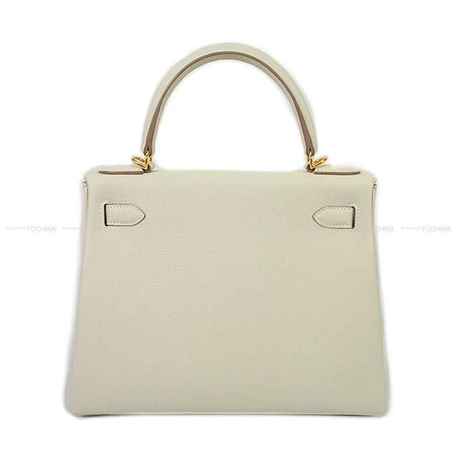 HERMES エルメス ハンドバッグ ケリー28 内縫い クレ トゴ ゴールド金具 新品