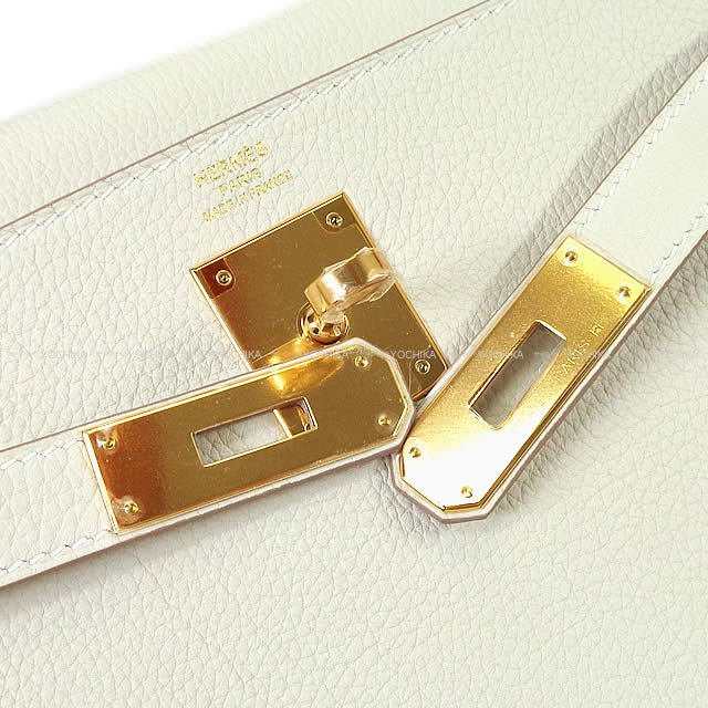 HERMES エルメス ハンドバッグ ケリー28 内縫い クレ トゴ ゴールド金具 新品