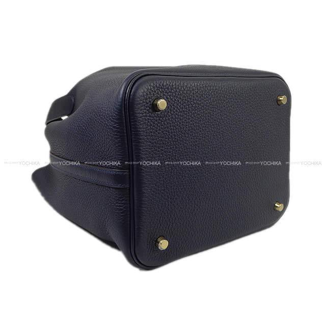 HERMES エルメス ハンドバッグ ピコタンロック 22 MM ブルーニュイ トリヨン ゴールド金具 新品