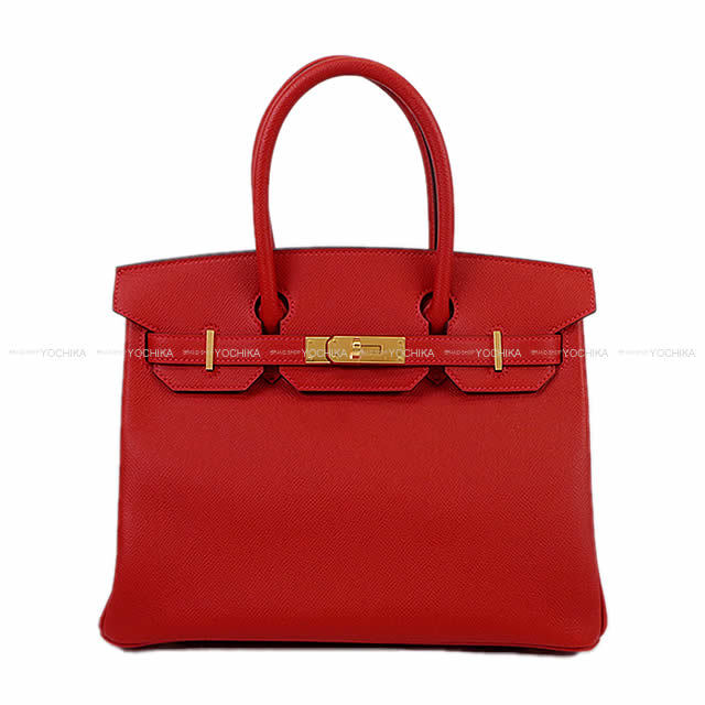 HERMES エルメス ハンドバッグ バーキン30 ルージュカザック エプソン ゴールド金具 新品