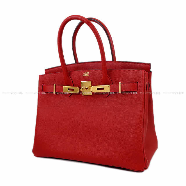 HERMES エルメス ハンドバッグ バーキン30 ルージュカザック エプソン ゴールド金具 新品