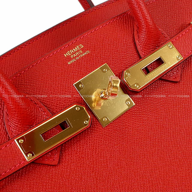 HERMES エルメス ハンドバッグ バーキン30 ルージュカザック エプソン ゴールド金具 新品