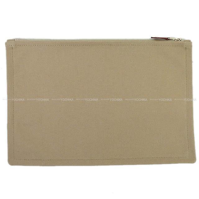 HERMES エルメス フラットポーチ "ヨッティング GM" グリスポンス コットン100% 新品