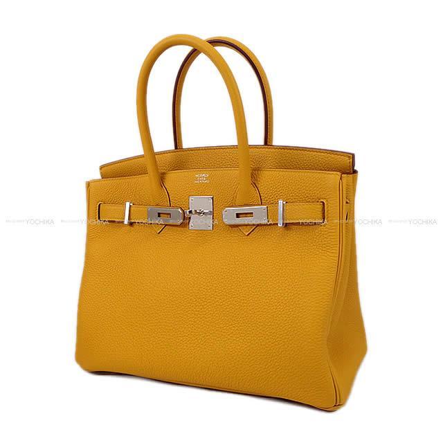 2018年春夏新色 HERMES エルメス ハンドバッグ バーキン30 ジョーヌ アンブル トゴ シルバー金具 新品