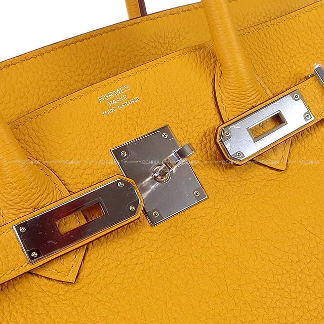 2018年春夏新色 HERMES エルメス ハンドバッグ バーキン30 ジョーヌ アンブル トゴ シルバー金具 新品