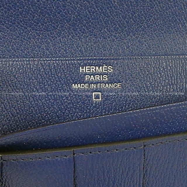 HERMES エルメス 財布 ベアンスフレ ヴェルソ ブルーマリン クロコダイル アリゲーターマット シルバー金具 新品