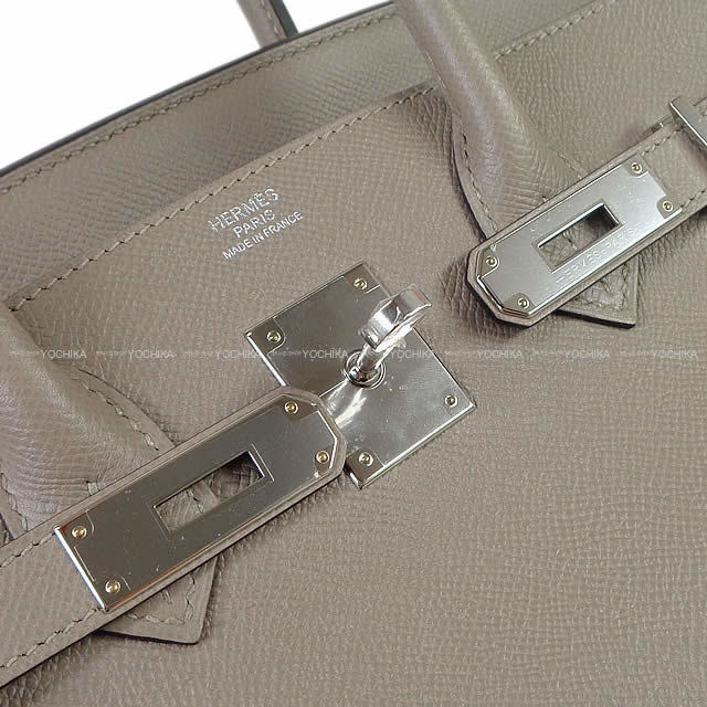HERMES エルメス ハンドバッグ バーキン30 グリアスファルト エプソン シルバー金具 新品