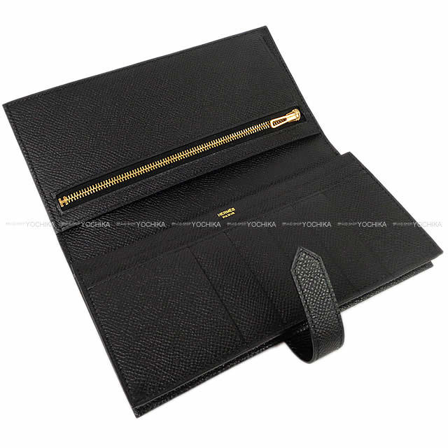 HERMES エルメス 長財布 ベアンスフレ 黒(ブラック) エプソン ローズゴールド金具 新品
