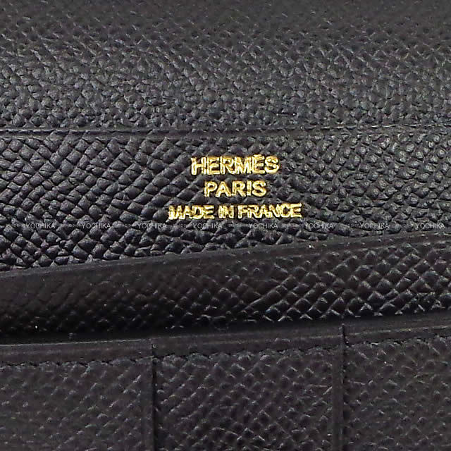 HERMES エルメス 長財布 ベアンスフレ 黒(ブラック) エプソン ローズゴールド金具 新品