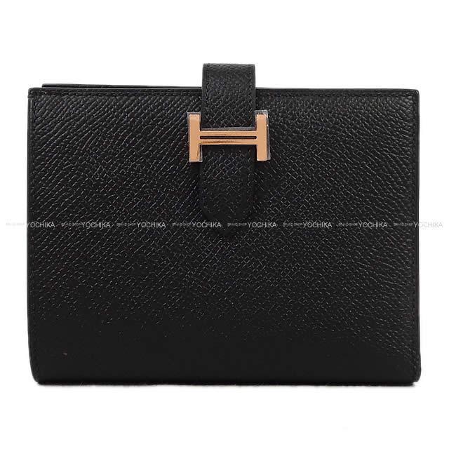HERMES エルメス 二つ折り財布 ベアンコンパクト 黒 (ブラック  