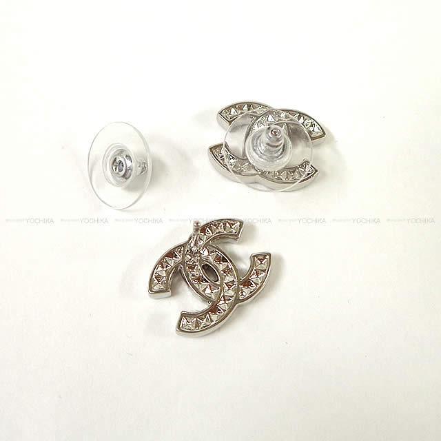 2018年 秋冬 新作 CHANEL シャネル ココマーク ラインストーン ピアス クリスタルXグレー A53136 新品