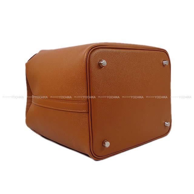 HERMES エルメス ハンドバッグ ピコタンロック トレサージュ 22 MM ゴールド/黒/クレ エプソン シルバー金具 新品