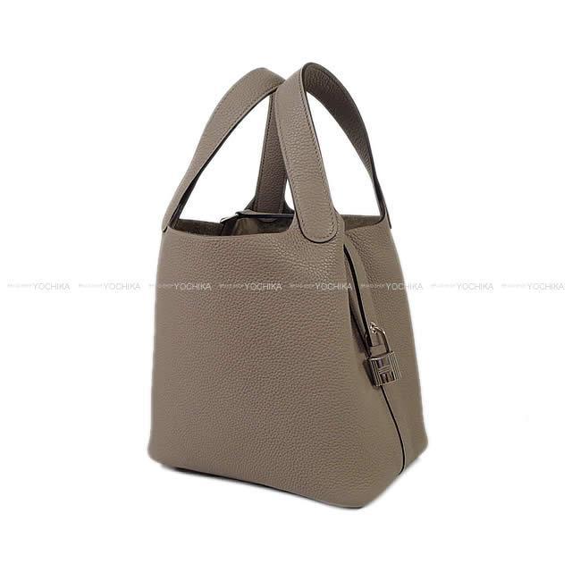 HERMES エルメス ハンドバッグ ピコタンロック 18 PM グリアスファルト トリヨンモーリス シルバー金具 新品