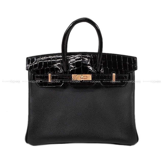 美品✨ハンドバッグ　クロコ　ブラック　ゴールド金具 M&K】TOKYO クロコダイル レザー ハンドバッグ ブラック クロコ