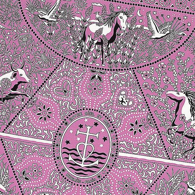 Hermes エルメス バンダナ カレ55 空と海の間 パルムx白 ホワイト X黒 ブラック シルク100 新品未使用