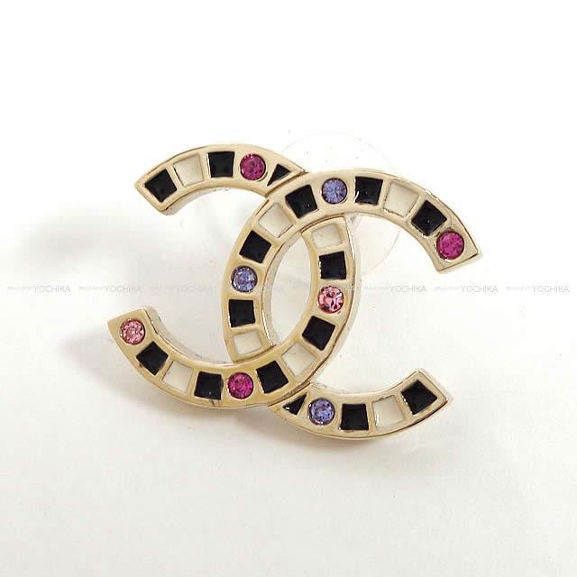 シャネル【CHANEL】ピアス ロゴクリア スクエア 保存箱付き☆512