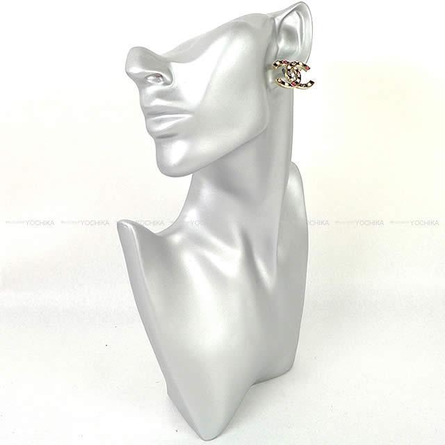 CHANEL シャネル キューブリック ココマーク ピアス ピンクXクリア シルバー金具 A58916 新品