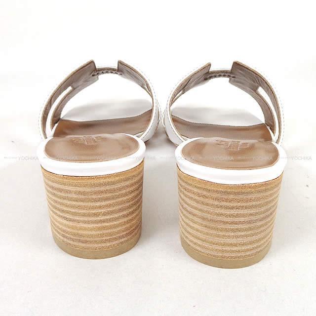 HERMES エルメス レディース Hモチーフ サンダル "OASIS" オアシス #37 白(ホワイト) カーフ 新品
